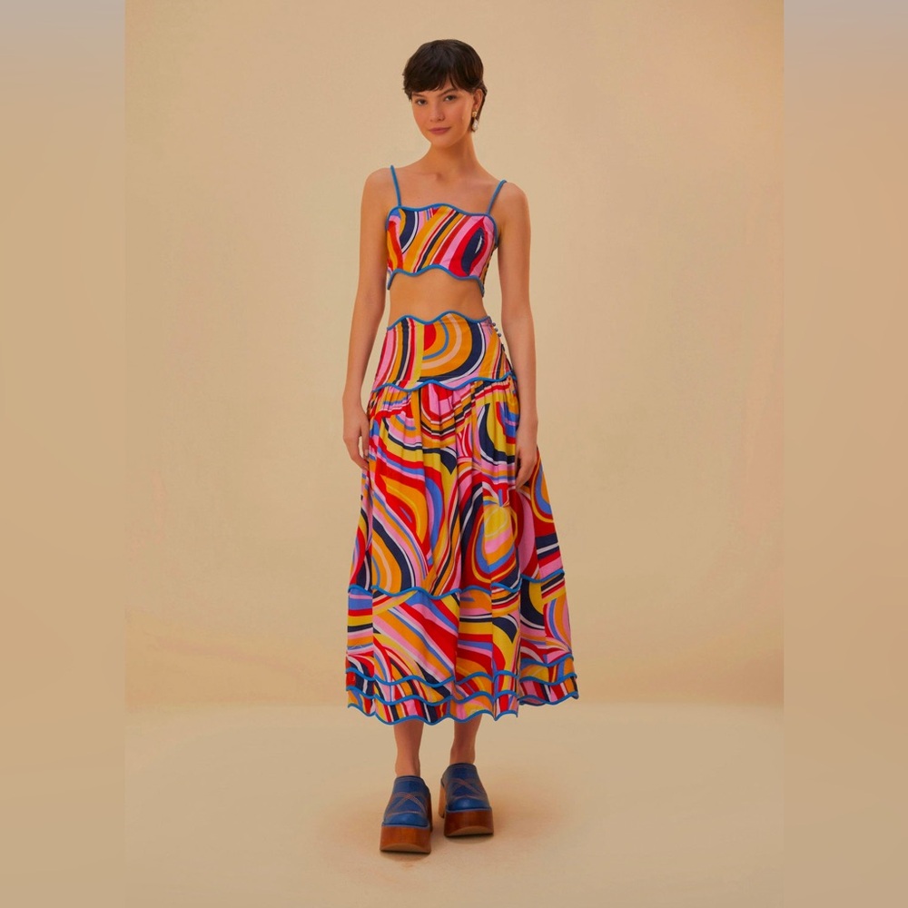 FARM Rio Multicolor Swirl Two-Piece Skirt Set